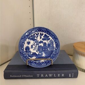 Vintage Japanese Blue Willow Plate Decor, Made in Japan